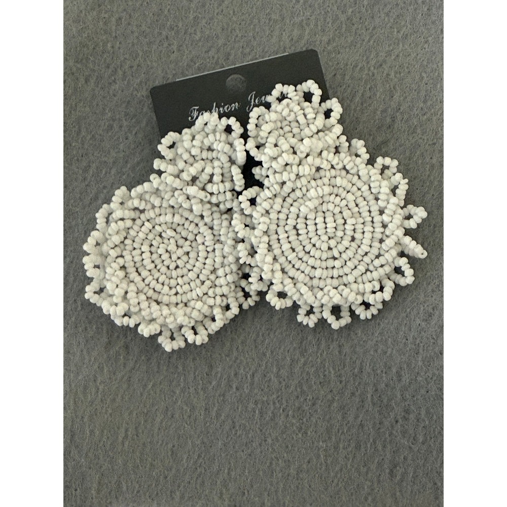 Statement Earrings Beaded White Fashion‎ Jewelry Bohemian Trendy